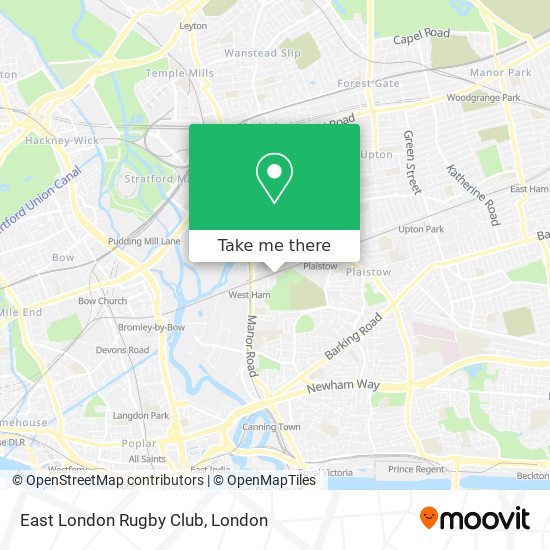 East London Rugby Club map