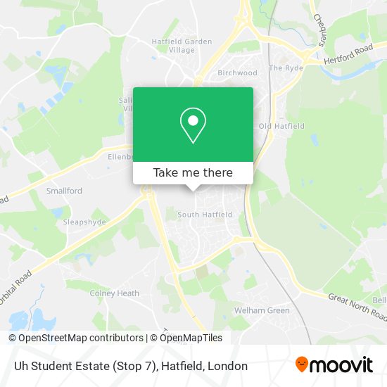 Uh Student Estate (Stop 7), Hatfield map