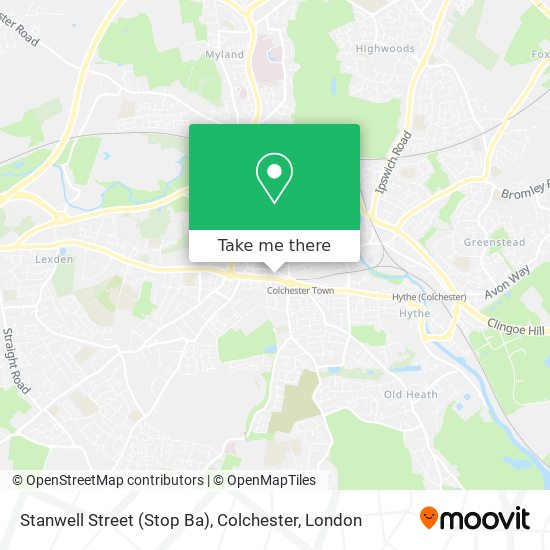 Stanwell Street (Stop Ba), Colchester map