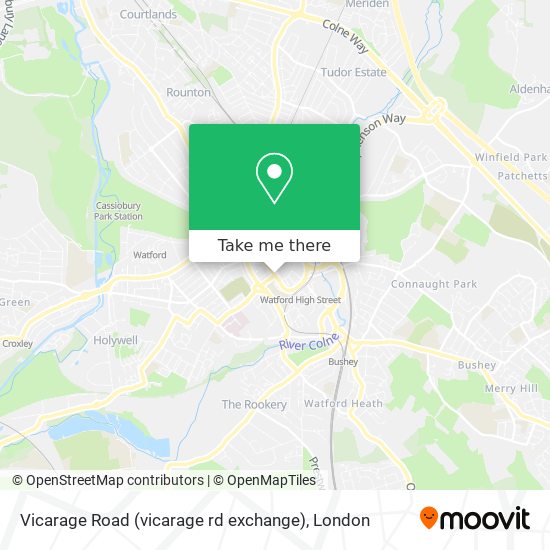 Vicarage Road (vicarage rd exchange) map