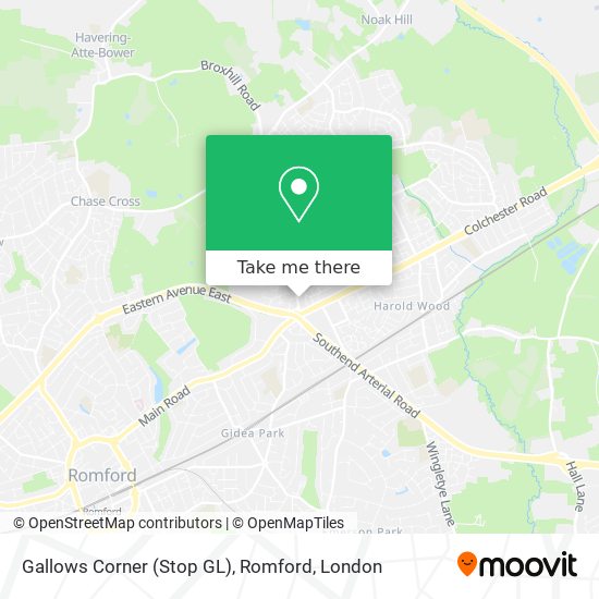 Gallows Corner (Stop GL), Romford map