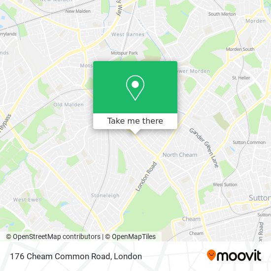 176 Cheam Common Road map