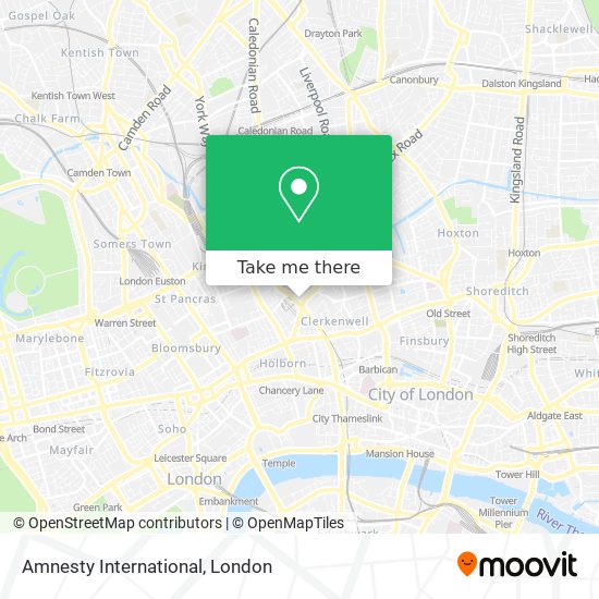 How to get to Amnesty International in Finsbury by bus, train or Tube?