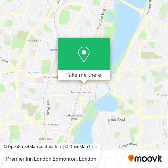 Premier Inn London Edmonton map