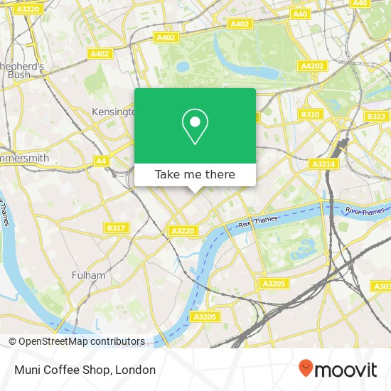 Muni Coffee Shop, 166 Fulham Road Chelsea London SW10 9 map