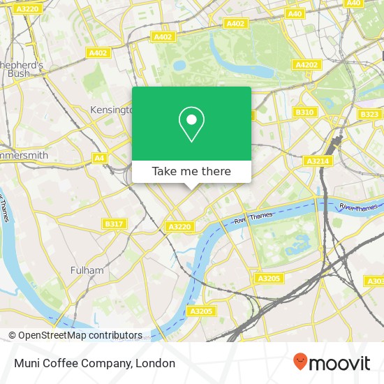 Muni Coffee Company, 166 Fulham Road Chelsea London SW10 9 map