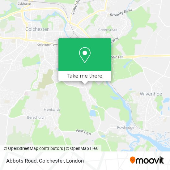 Abbots Road, Colchester map