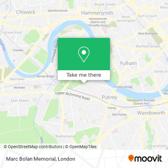 Marc Bolan Memorial map