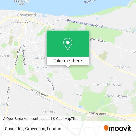 Cascades, Gravesend map