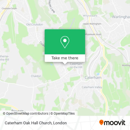 Caterham Oak Hall Church map