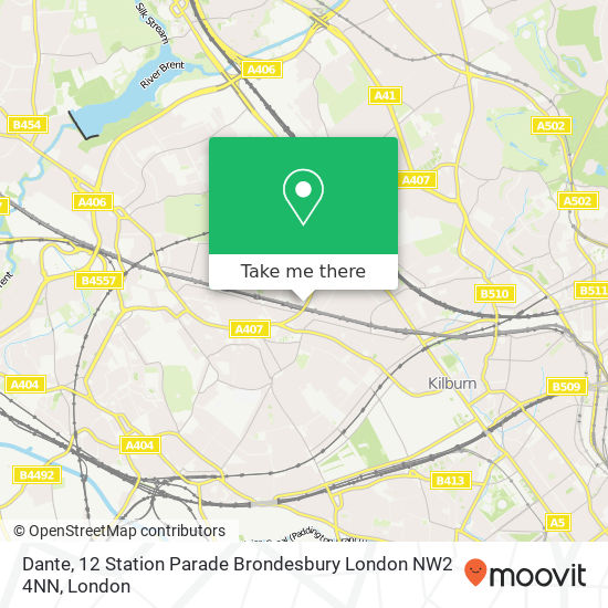 Dante, 12 Station Parade Brondesbury London NW2 4NN map