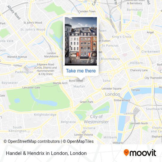 Handel & Hendrix in London map