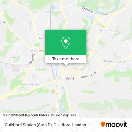 Guildford Station (Stop D), Guildford map