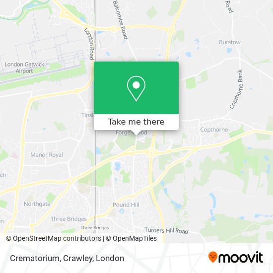 Crematorium, Crawley map