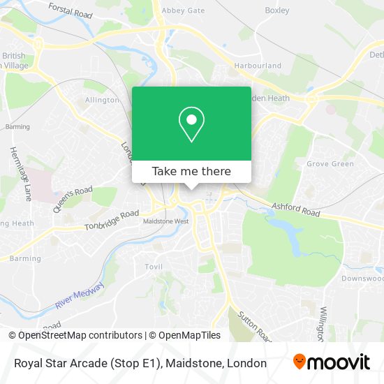 Royal Star Arcade (Stop E1), Maidstone map