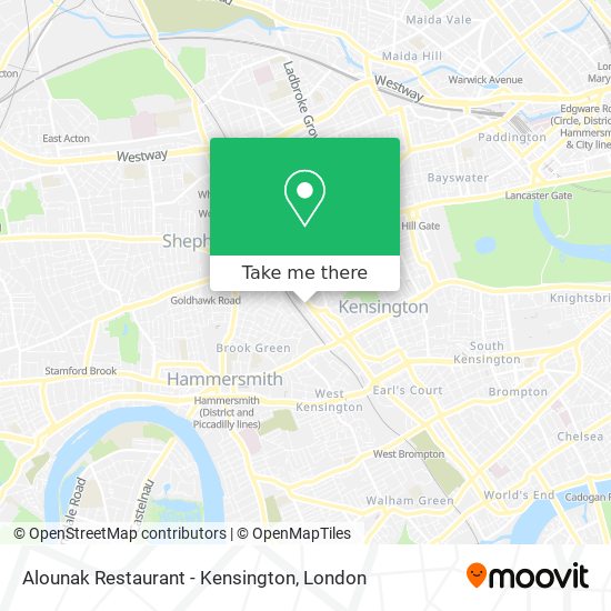 Alounak Restaurant - Kensington map