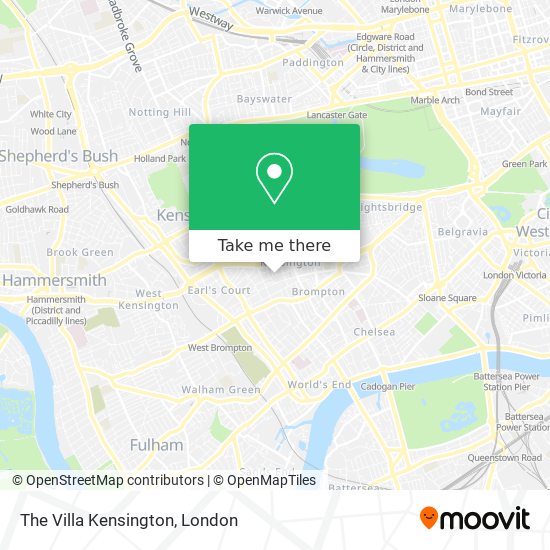 The Villa Kensington map