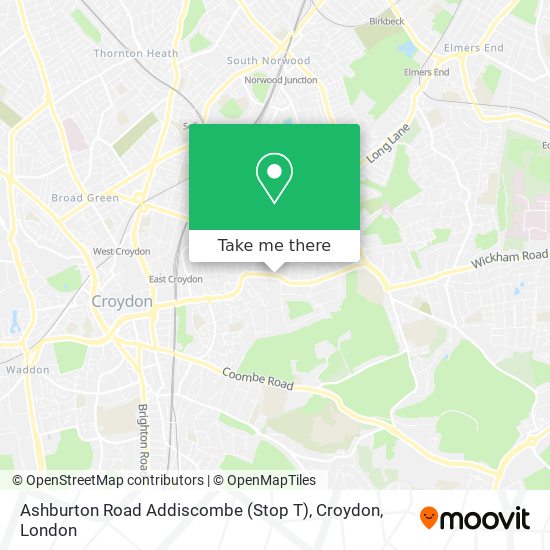 Ashburton Road Addiscombe (Stop T), Croydon map