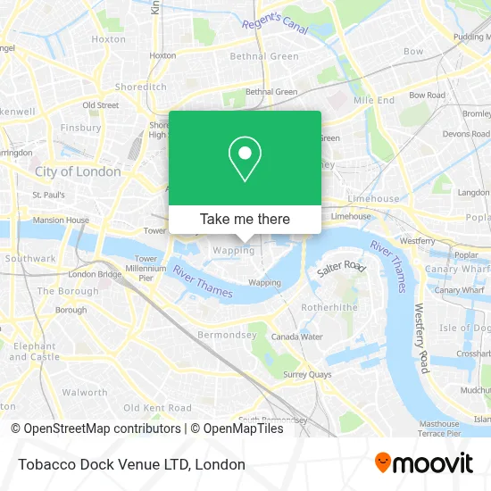 tobacco dock london map How to Get to Tobacco Dock Venue LTD in Wapping by Bus, Train, Tube or DLR?