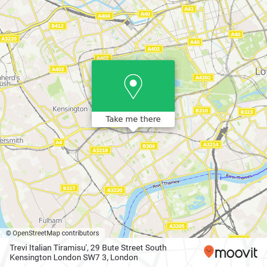 Trevi Italian Tiramisu', 29 Bute Street South Kensington London SW7 3 map