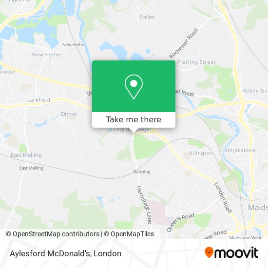 Aylesford McDonald's map