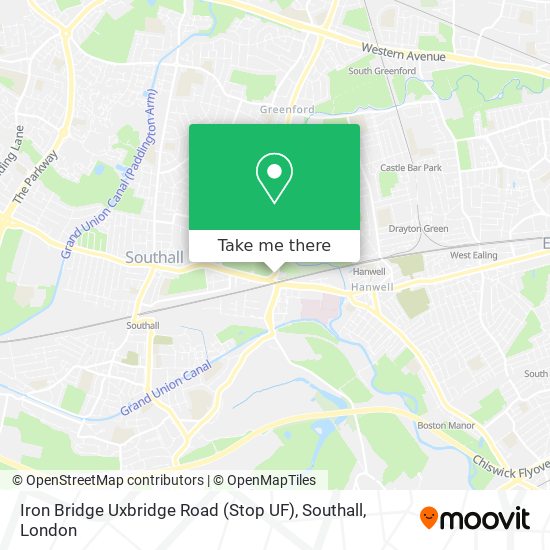Iron Bridge Uxbridge Road (Stop UF), Southall map