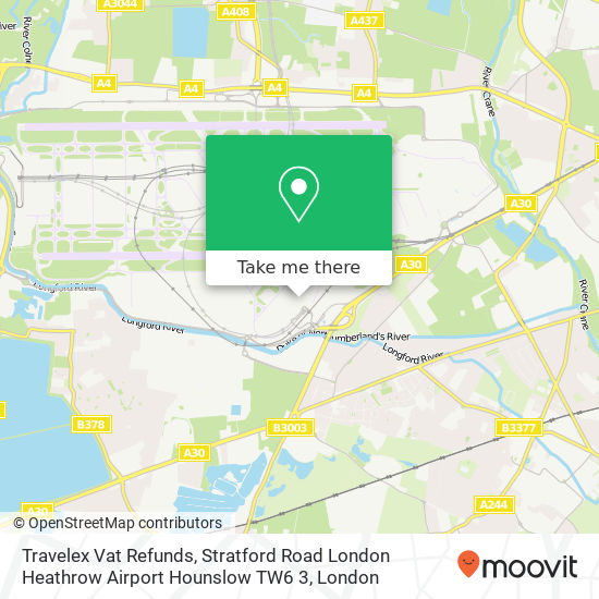 Travelex Vat Refunds, Stratford Road London Heathrow Airport Hounslow TW6 3 map