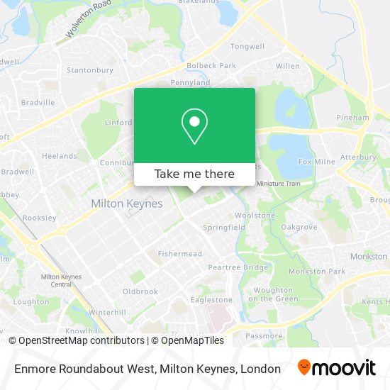 Enmore Roundabout West, Milton Keynes map
