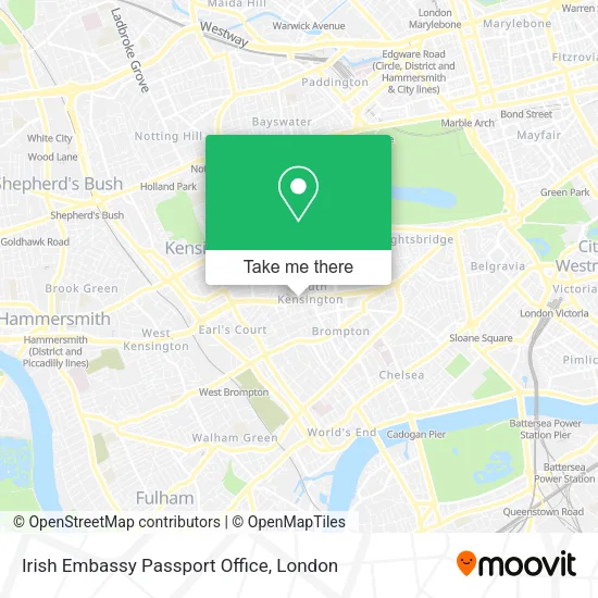 Irish Embassy Passport Office map