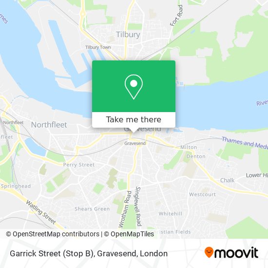 Garrick Street (Stop B), Gravesend map