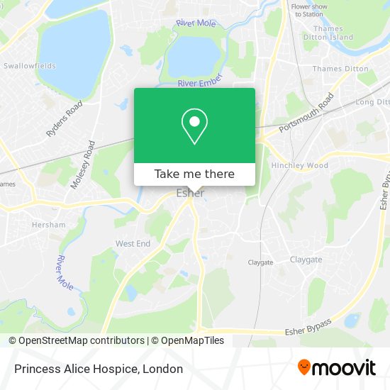Princess Alice Hospice map