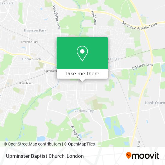 Upminster Baptist Church map