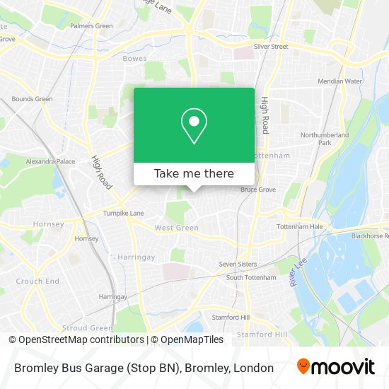 Bromley Bus Garage (Stop BN), Bromley map