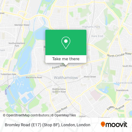 Bromley Road (E17) (Stop BF), London map
