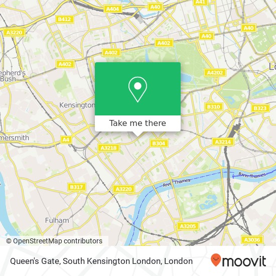 Queen's Gate, South Kensington London map