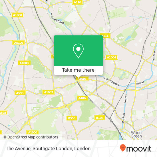 The Avenue, Southgate London map