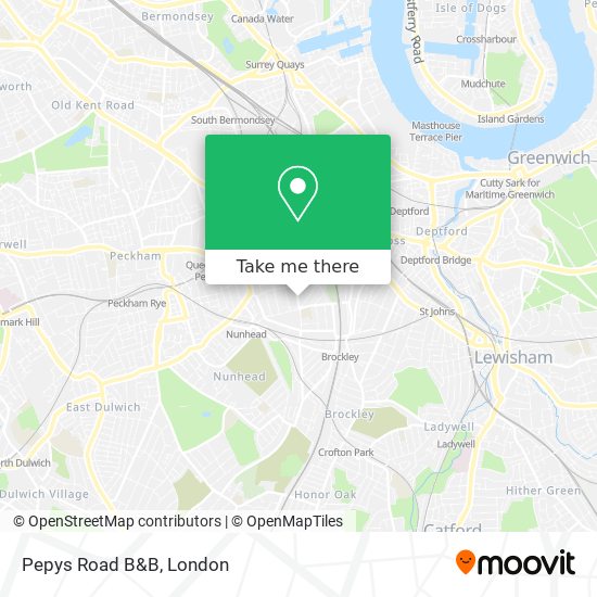 Pepys Road B&B map