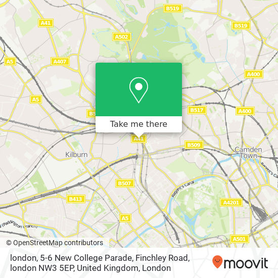 london, 5-6 New College Parade, Finchley Road, london NW3 5EP, United Kingdom map