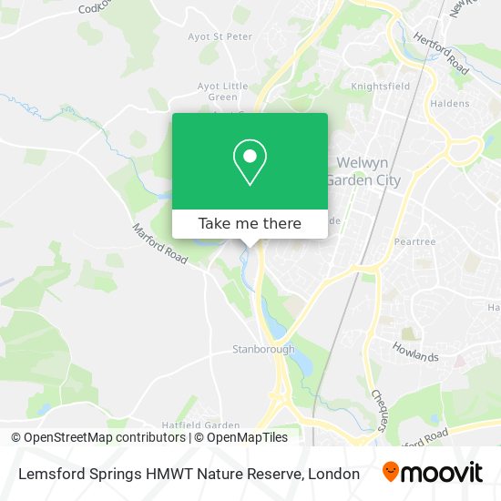 Lemsford Springs HMWT Nature Reserve map