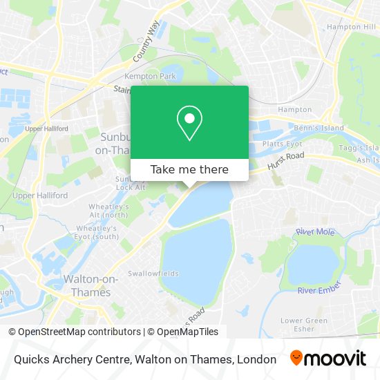Quicks Archery Centre, Walton on Thames map