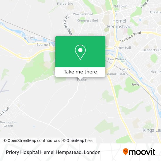 Priory Hospital Hemel Hempstead map