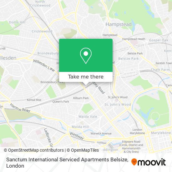 Sanctum International Serviced Apartments Belsize map