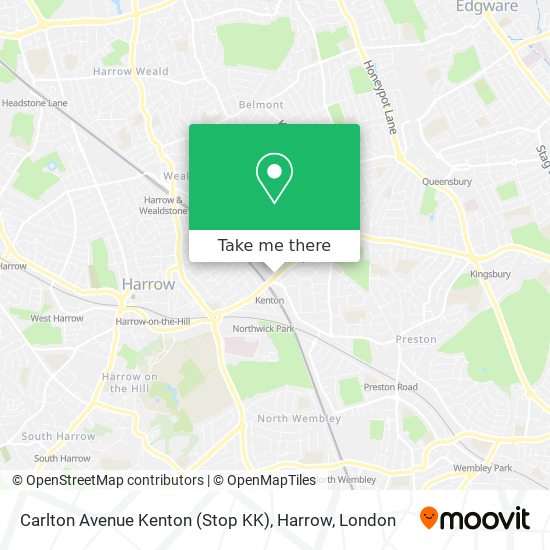 Carlton Avenue Kenton (Stop KK), Harrow map
