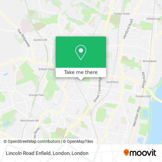 Lincoln Road Enfield, London map
