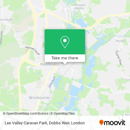 Lee Valley Caravan Park, Dobbs Weir map
