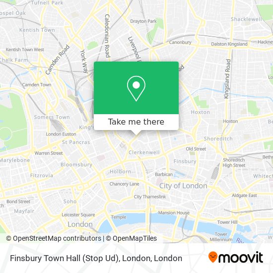 Finsbury Town Hall (Stop Ud), London map