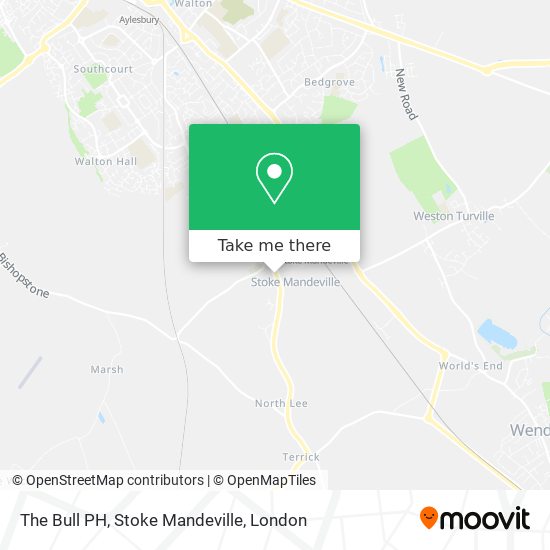 The Bull PH, Stoke Mandeville map