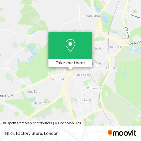 How to to NIKE Factory Store in Hatfield (Herts) by Bus or Train?