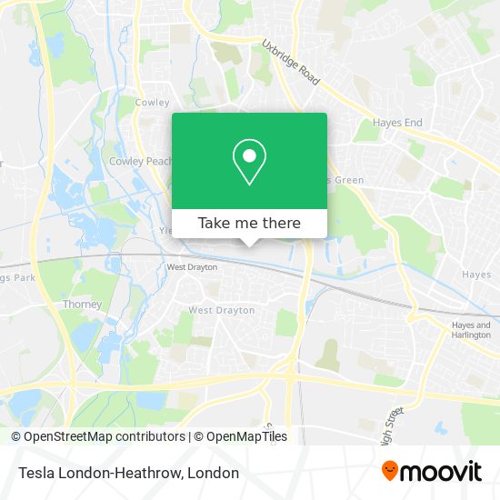 Tesla London-Heathrow map
