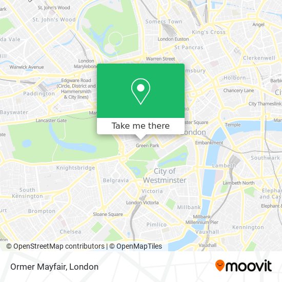 Ormer Mayfair map